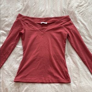 Kookai Long Sleeve Off Shoulder Top